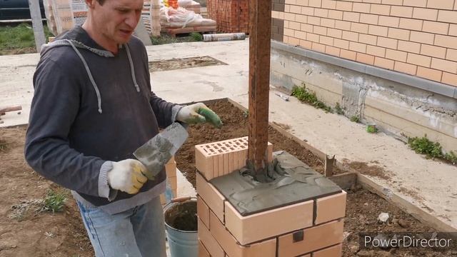 Кладка колонны керамическим кирпичом. смотреть онлайн