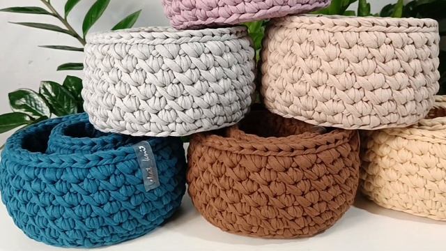 Наборы корзин в ассортименте! Вязаные корзины ручной работы. Прекрасный подарок! смотреть онлайн