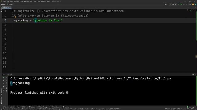 Python Basics | Methode capitalize () für strings смотреть онлайн