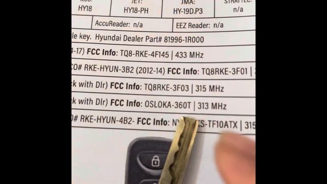 Key Tool Max Flaws On FCCID Search Error Or Typo / Generating 2013 Hyundai Elantra GT FOB Remote