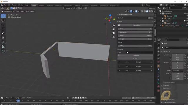 VideoGuide - Create Architectural Elements, Walls, Stairs, Windows, Doors with Archipack for Blende смотреть онлайн