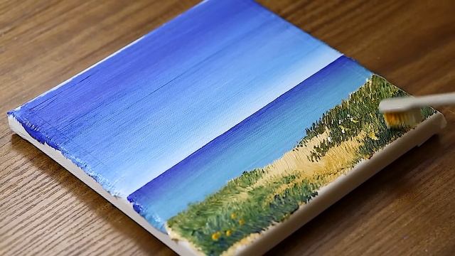 How To Draw a Picture Of The Sea Easily With a Toothbrush｜Easy Painting Technique｜Oddly Satisfying смотреть онлайн