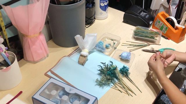 Preserved Blue Flower Bouquet | DIY Flower Bouquet | Huamama Singapore