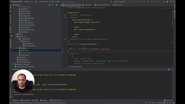 Full Page HTML Slider implemented with Vanilla JS, Angular and ReactJS (Part 2 - Angular) смотреть онлайн