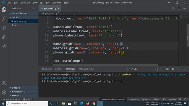 Making A Simple GUI Form Using Python.|||| смотреть онлайн