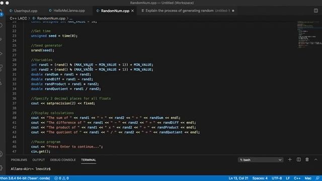 Random Number Generator - C++ смотреть онлайн