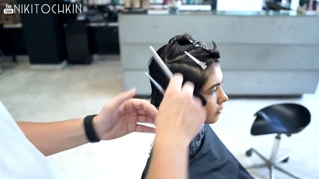 how to cut wavy women's haircut tutorial смотреть онлайн