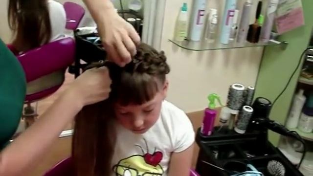 Коса- корона (венок) Детские причёски Французская коса смотреть онлайн