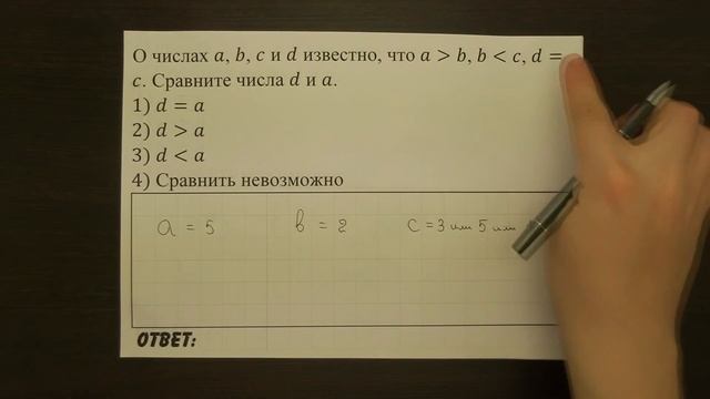 О числах a, b, c и d известно ... | ОГЭ 2017 | ЗАДАНИЕ 2 | ШКОЛА ПИФАГОРА смотреть онлайн