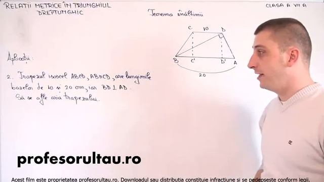 24 cls7 Relatii metrice in triunghiul dreptunghic teorema inaltimii exercitii partea 2 смотреть онлайн