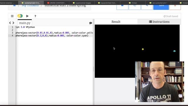 Introduction to Numerical Calculations with GlowScript/VPython - 2 Masses and a Spring. смотреть онлайн