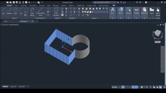 Using Extrude in AutoCAD 2020 смотреть онлайн