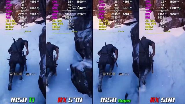 GTX 1650 Super vs RX 580 vs GTX 1050 Ti vs RX 570 Benchmark Comparison смотреть онлайн