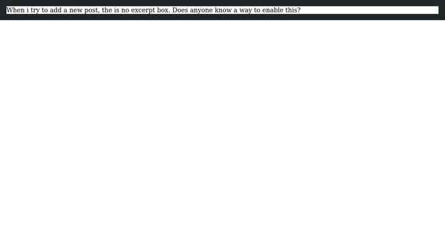 Wordpress: TwentyTwelve, where is the excerpt box in add new? смотреть онлайн