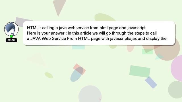 HTML : calling a java webservice from html page and javascript смотреть онлайн