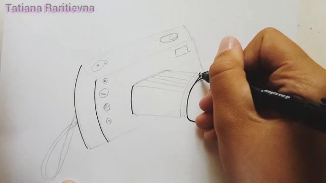 Рисование камеры// Как нарисовать фотоаппарат??// Татьяна Раритьевна смотреть онлайн