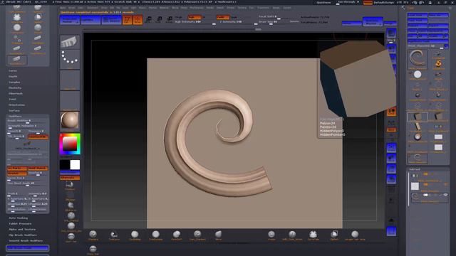 Создание кисти в zbrush для моделирования элементов декора. смотреть онлайн