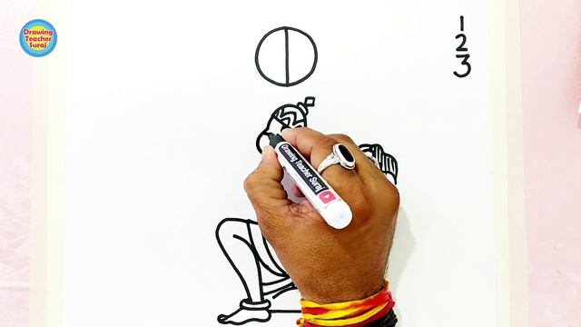 1 2 3...हनुमानजी का चित्र बने सबसे बेहतरीन...👍 | Super Simple Lord Hanuman ji Drawing Ever.🚩 смотреть онлайн