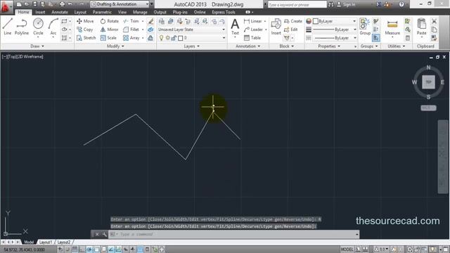 Polyline edit command of AutoCAD with all subcommand смотреть онлайн