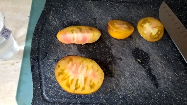 Вкусный красивый и урожайный сорт томата Blue Gold. Дегустация, разрез и обзор. смотреть онлайн