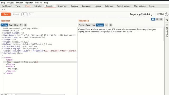 SQL Injection Stored XML Low Security Level смотреть онлайн