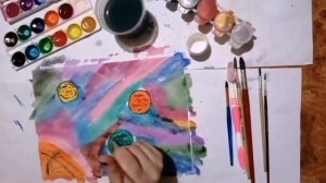1 класс. Тема: "Учимся рисовать космос"