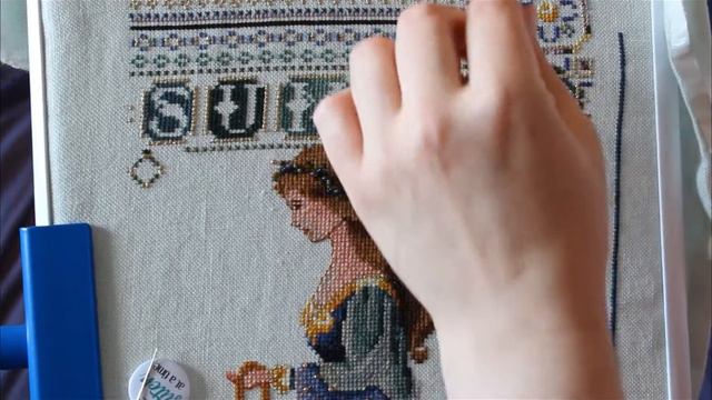 Flosstube #3 Beading on Linen Fabric #crossstitchbeading смотреть онлайн