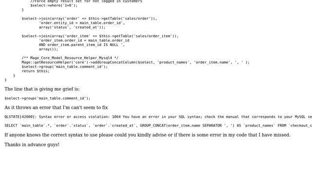 What is causing SQLSTATE[42000]: Syntax error смотреть онлайн
