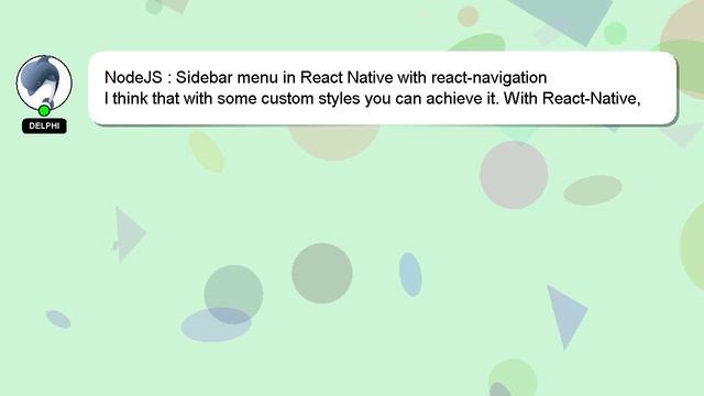 NodeJS : Sidebar menu in React Native with react-navigation смотреть онлайн