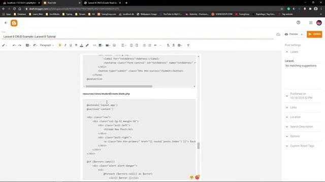 Laravel 8 CRUD Create #1 смотреть онлайн