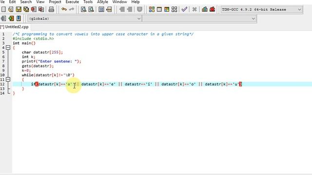C programming to convert vowels into upper case character in a given string смотреть онлайн