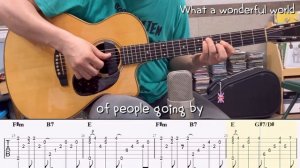 What a wonderful world by Louis Armstrong (fingerstyle guitar cover with TAB)