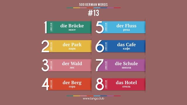#13 - НЕМЕЦКИЙ ЯЗЫК - 500 основных слов. Изучаем немецкий язык самостоятельно. смотреть онлайн