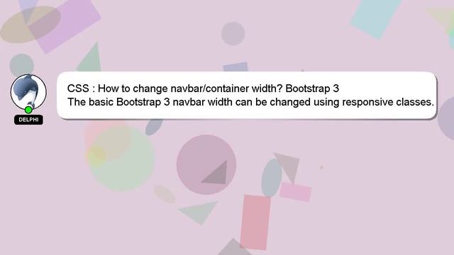 CSS : How to change navbar/container width? Bootstrap 3 смотреть онлайн