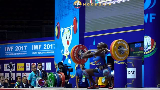 Yenny Sinisterra (53) - 100kg Clean and Jerk @ 2017 Youth Worlds смотреть онлайн