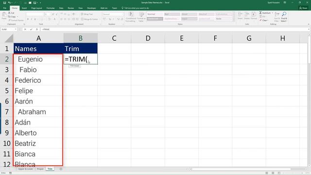 Excel Trim Function смотреть онлайн