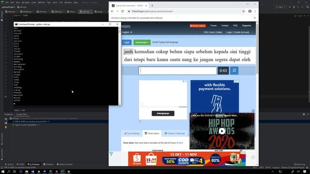 python bot auto type 10 fast finger | python tutorial #4 смотреть онлайн