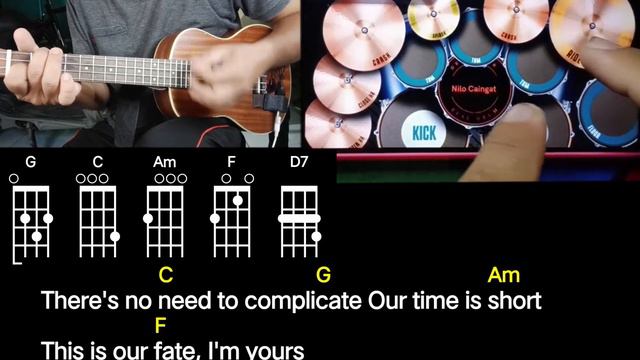 I'm Yours (Jason Mraz) real drum and ukulele song cover, chords and lyrics смотреть онлайн