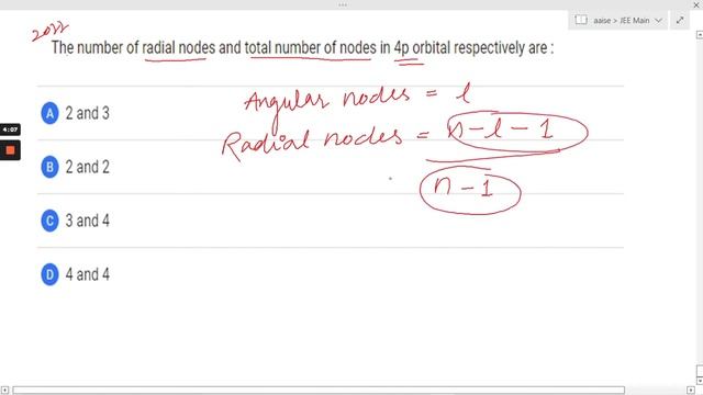 The number of radial nodes and total number of nodes in 4p orbital respectively are смотреть онлайн