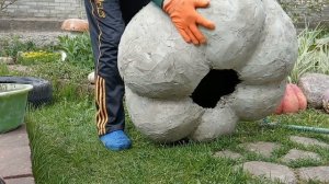 Как Сделать Большую ТЫКВУ из СТАРОЙ ЗАНАВЕСКИ и ЦЕМЕНТА она же САДОВЫЙ ОРГАНАЙЗЕР