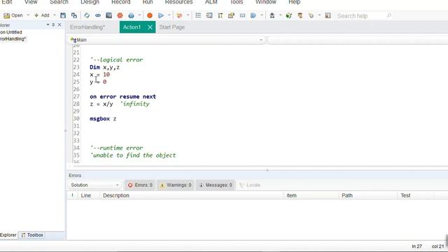 VbScript ErrorHandling смотреть онлайн