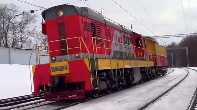ЧМЭ3-3885 со снегоочистительной машиной ПОМ1 №3:-) смотреть онлайн