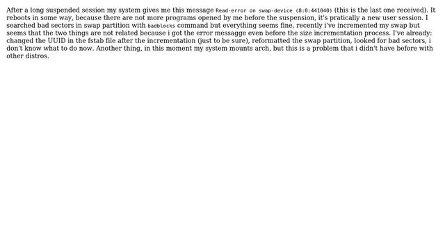 Unix & Linux: Read error on swap device смотреть онлайн