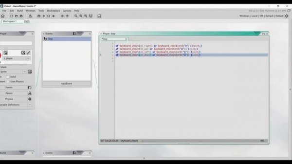 Урок - Создание игрока и его стрельбы - Game Maker Studio 2