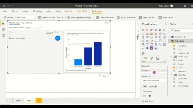 Create a Key Influencer's Visual in Power BI. смотреть онлайн