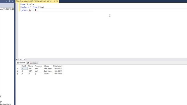 Tutorial SQL cu Microsoft SQL SERVER | Filtrare inregistrari cu clauza WHERE смотреть онлайн