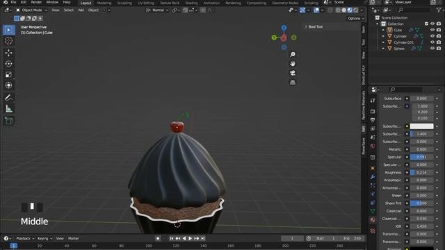 Easy Cake Modeling in Blender │ Step by Step Tutorial │Cupcake Modeling смотреть онлайн