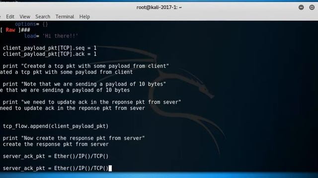 Create complete tcp flow of packets using scapy - part4 смотреть онлайн