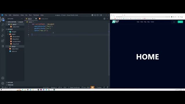 Simple JavaScript Hack || Reusable Nav bar for multi paged website. смотреть онлайн
