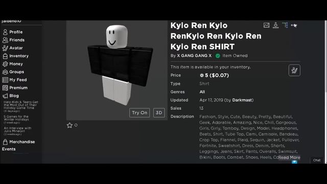 How to make a Kylo Ren and a Stormtrooper outfit on Roblox смотреть онлайн